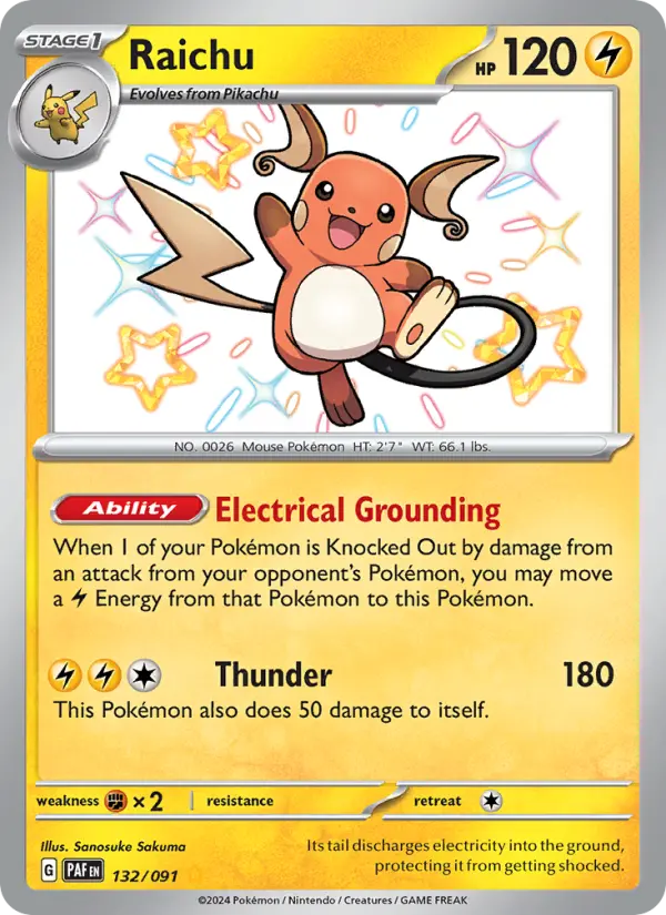 Raichu, Pokémon card