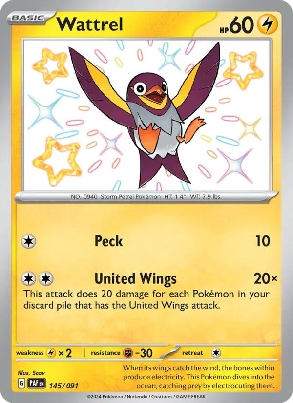 Wattrel, Pokémon card