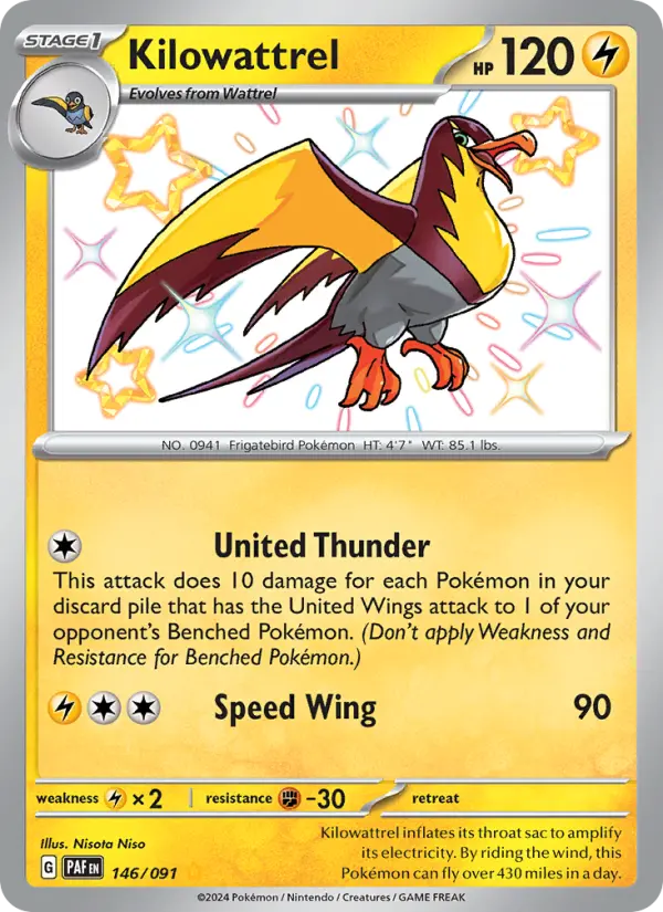 Kilowattrel, Pokémon card