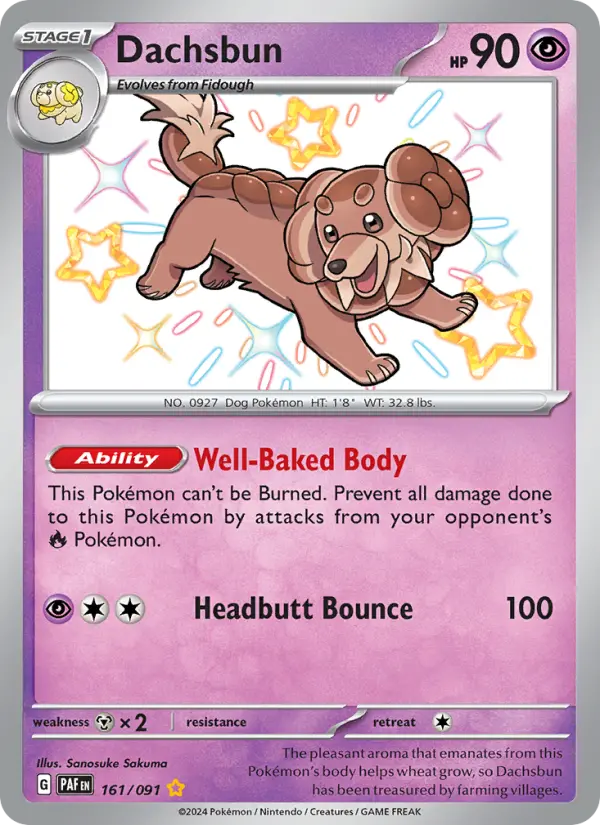 Dachsbun, Pokémon card