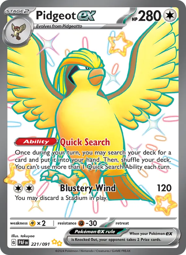 Pidgeot ex, Pokémon card