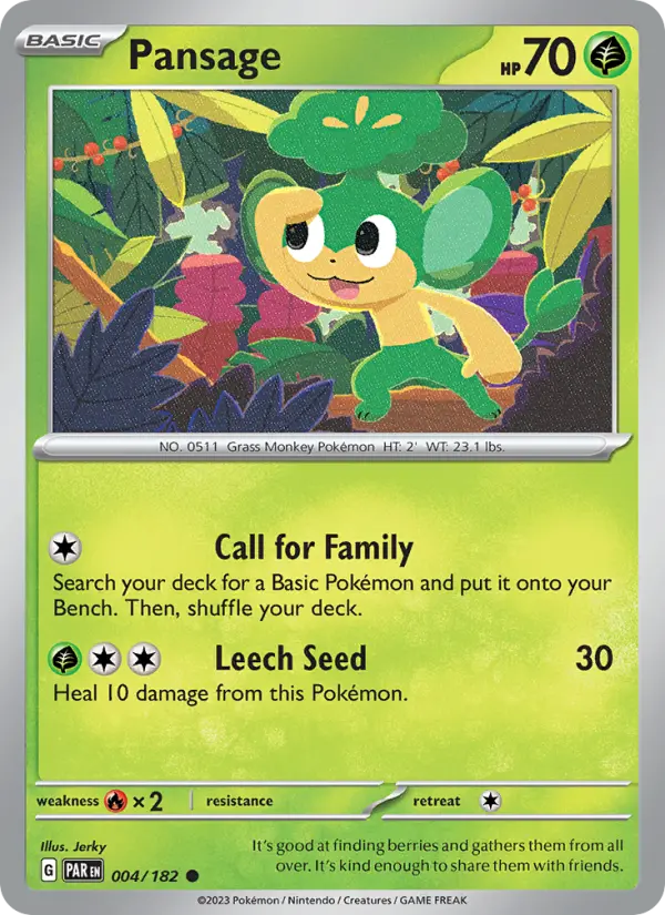 Pansage, Pokémon card
