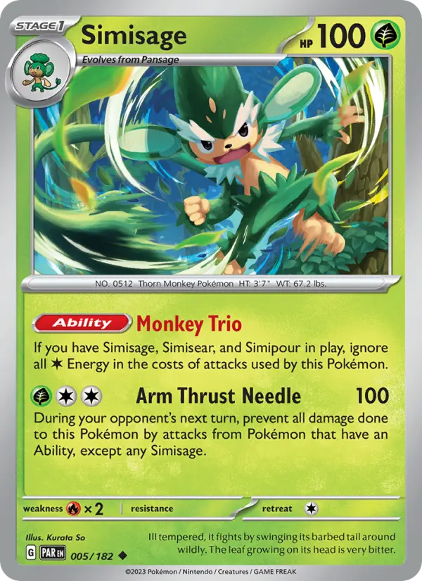 Simisage, Pokémon card