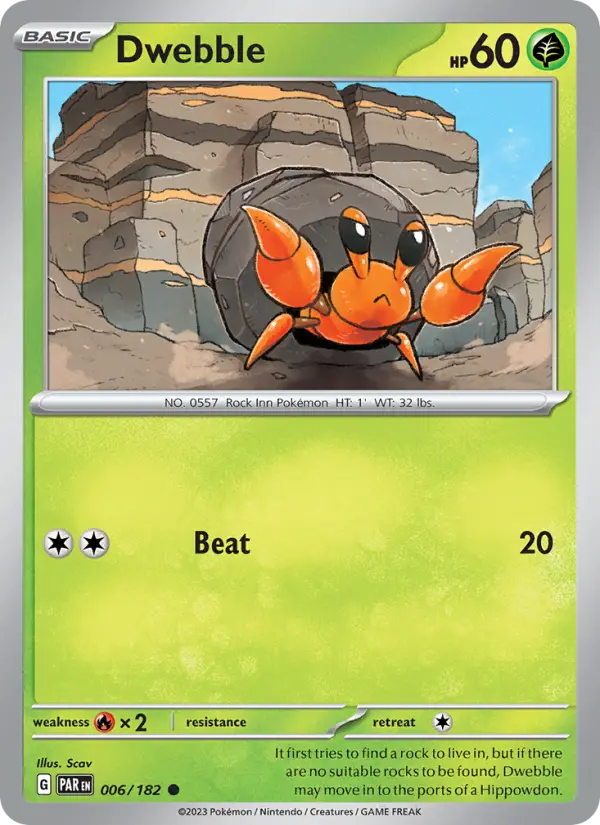 Dwebble, Pokémon card