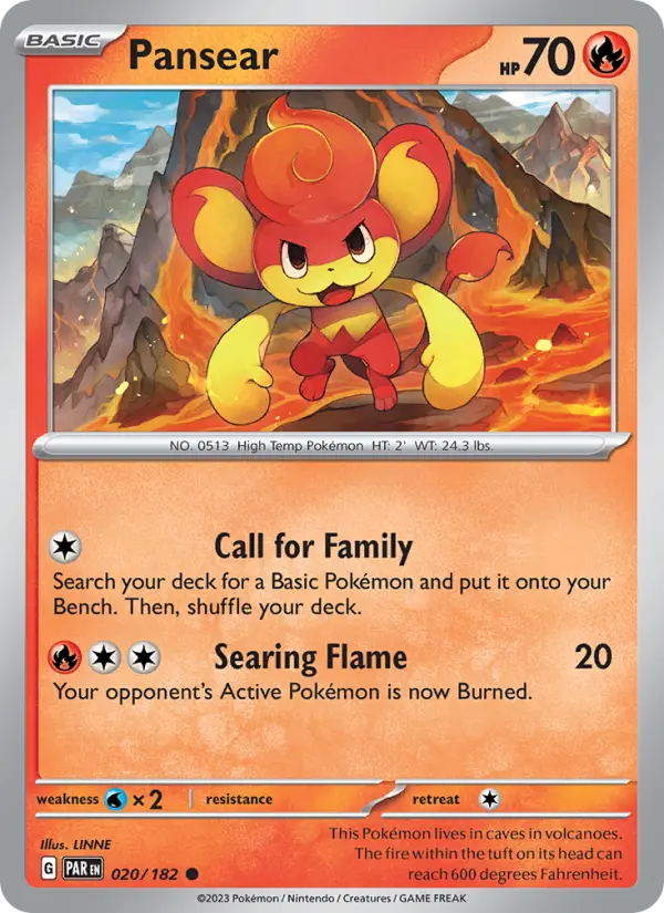 Pansear, Pokémon card