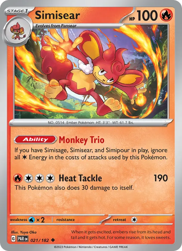 Simisear, Pokémon card
