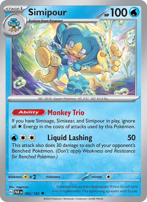 Simipour, Pokémon card