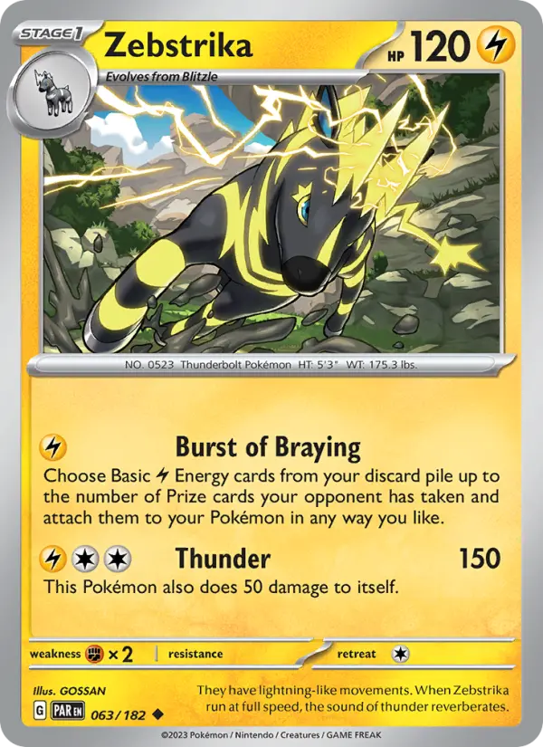 Zebstrika, Pokémon card