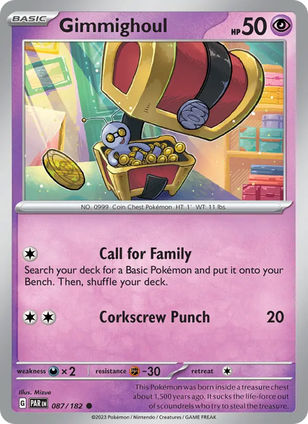 Gimmighoul, Pokémon card