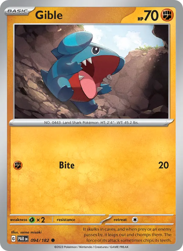 Gible, Pokémon card