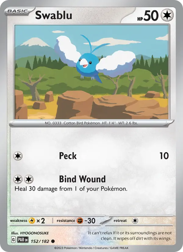 Swablu, Pokémon card