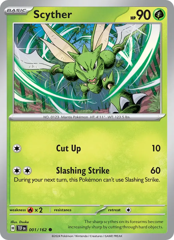 Scyther, Pokémon card
