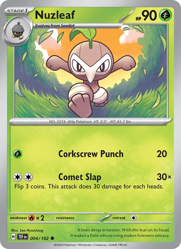 Nuzleaf, Pokémon card