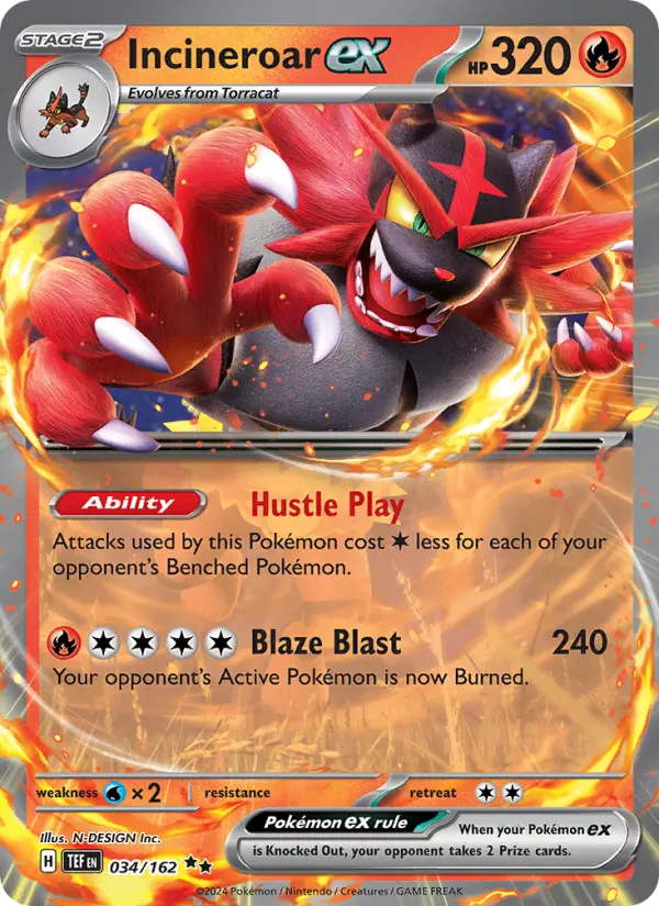 Incineroar ex, Pokémon card