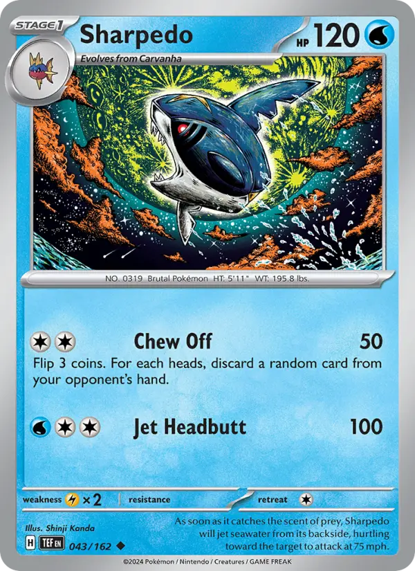 Sharpedo, Pokémon card