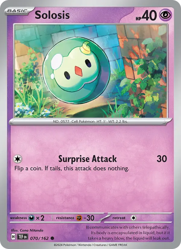 Solosis, Pokémon card