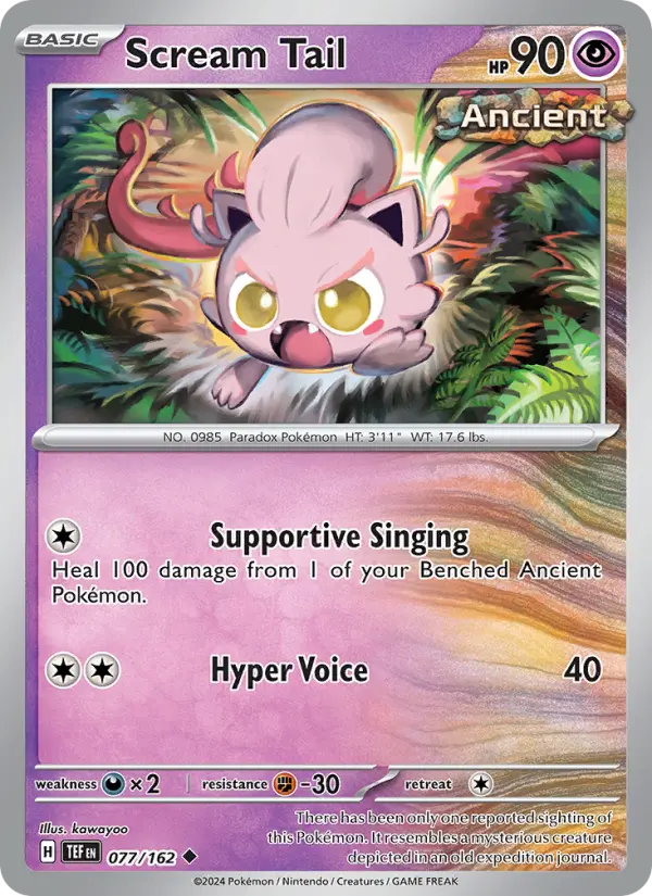 Scream Tail, Pokémon card