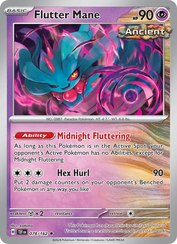 Flutter Mane, Pokémon card