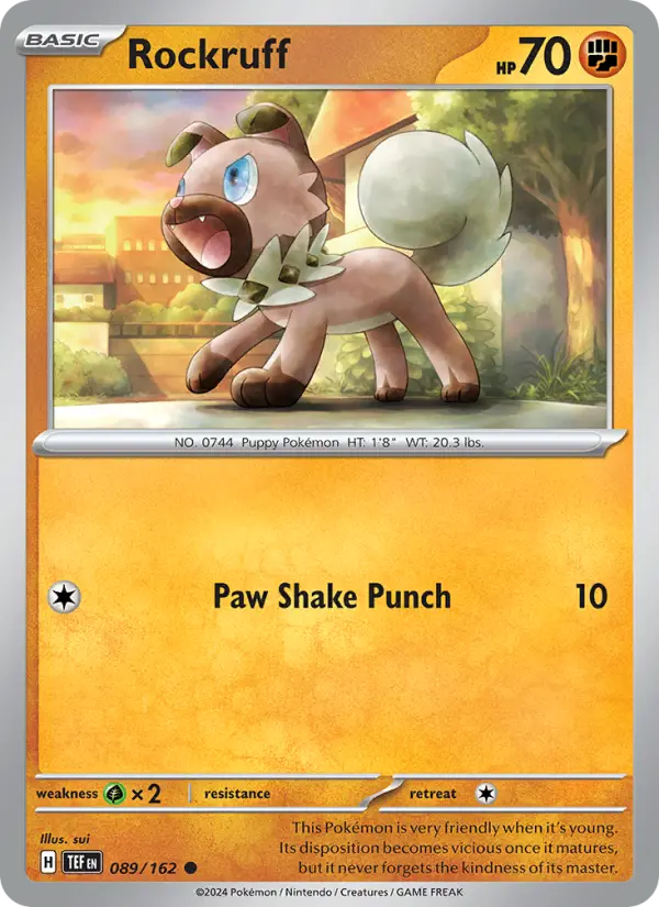 Rockruff, Pokémon card