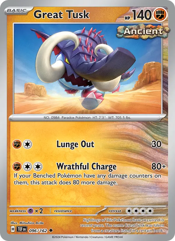 Great Tusk, Pokémon card