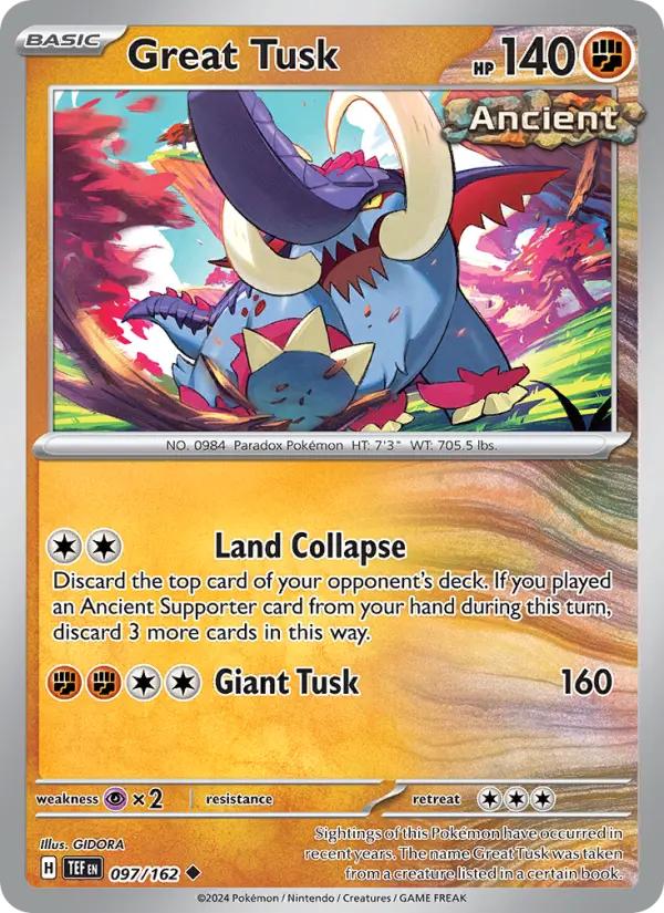 Great Tusk, Pokémon card