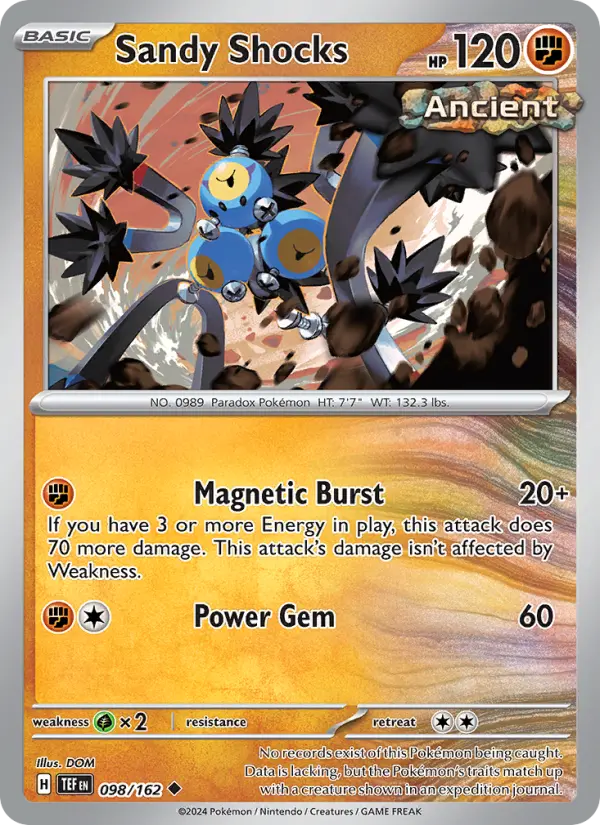Sandy Shocks, Pokémon card