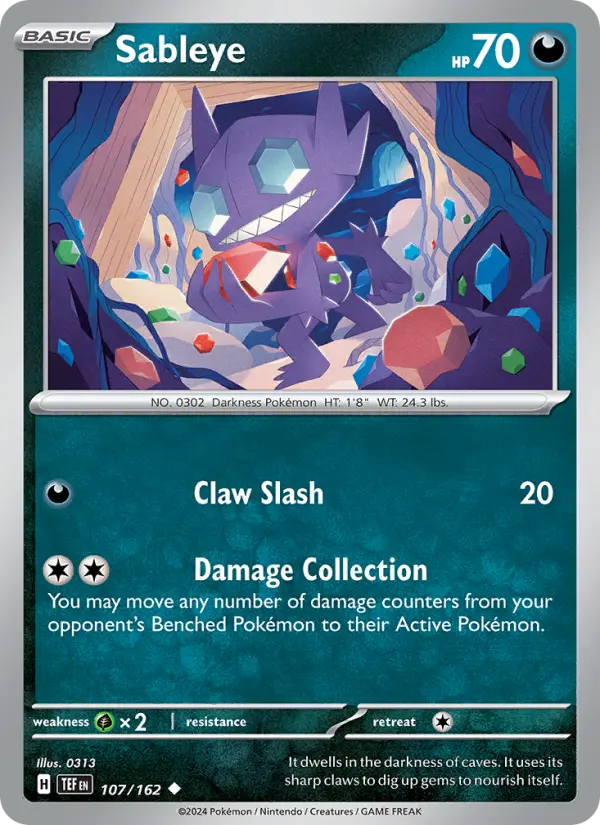 Sableye, Pokémon card