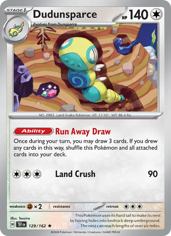 Dudunsparce, Pokémon card