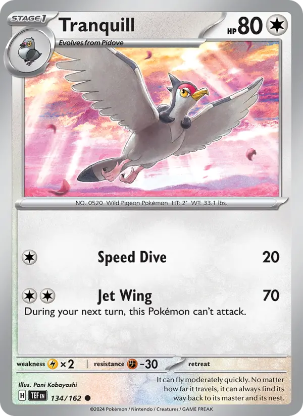 Tranquill, Pokémon card