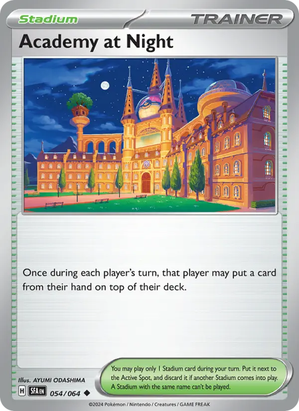 Academy at Night, Pokémon card