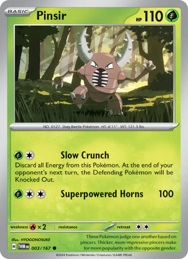 Pinsir, Pokémon card