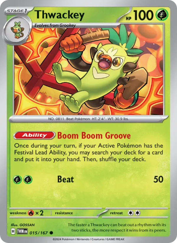 Thwackey, Pokémon card