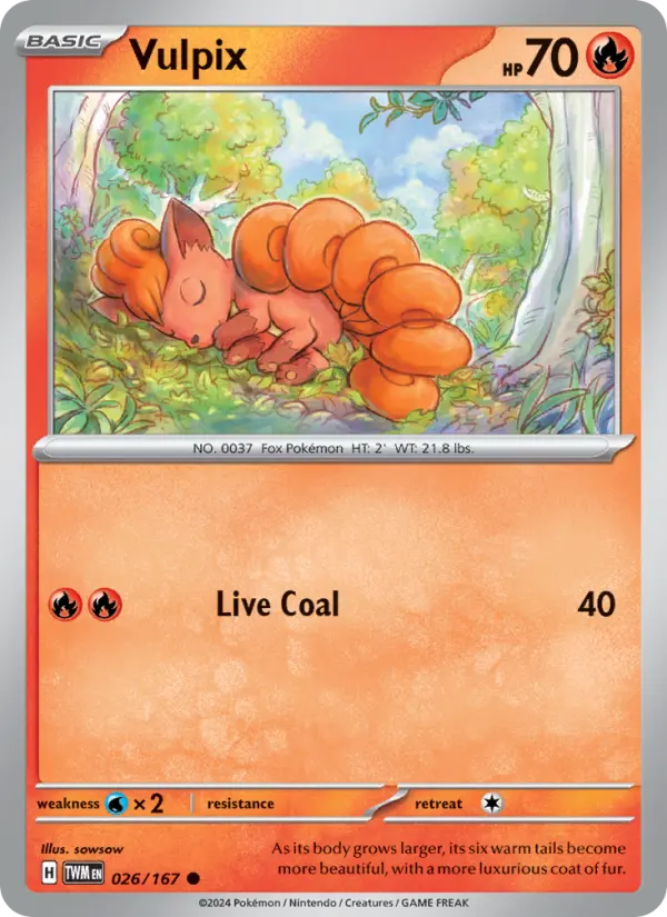 Vulpix, Pokémon card