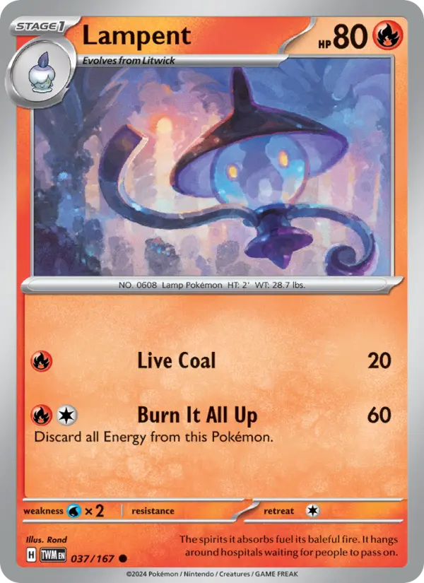 Lampent, Pokémon card