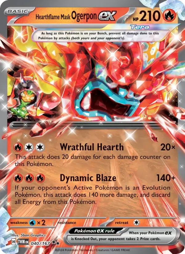 Hearthflame Mask Ogerpon ex, Pokémon card