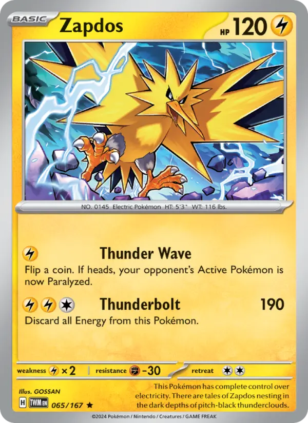 Zapdos, Pokémon card