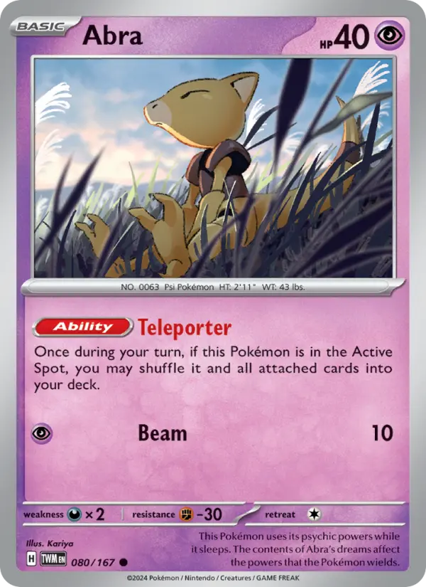 Abra, Pokémon card