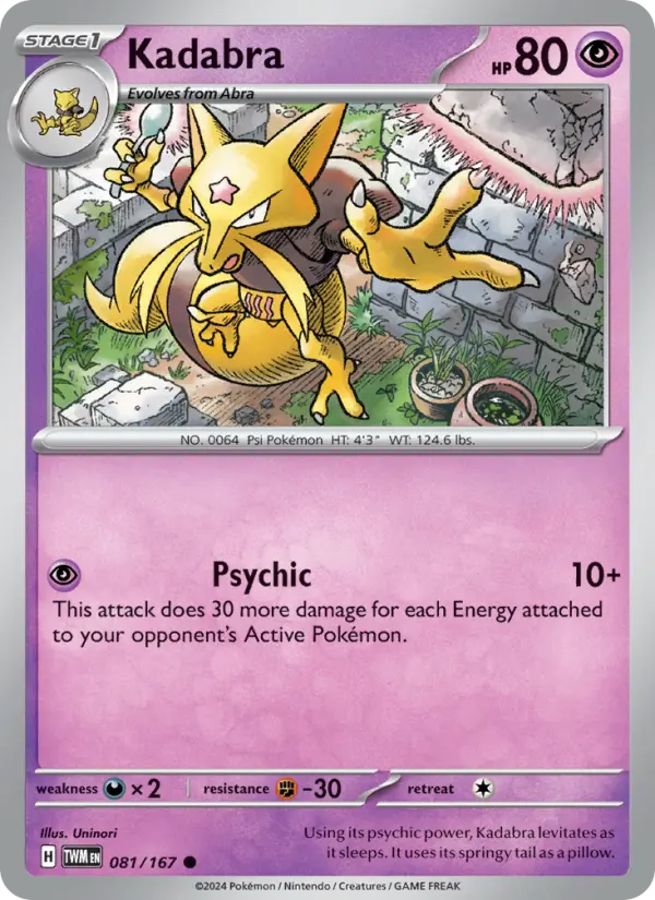 Kadabra, Pokémon card