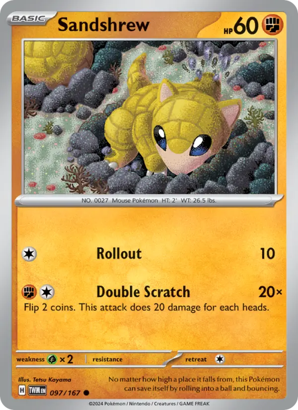 Sandshrew, Pokémon card