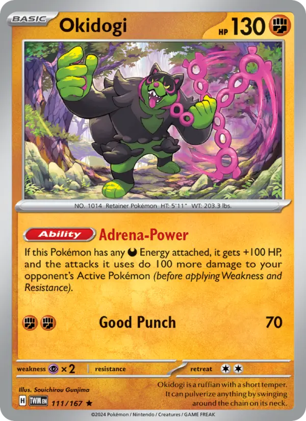 Okidogi, Pokémon card