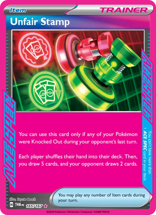 Unfair Stamp, Pokémon card