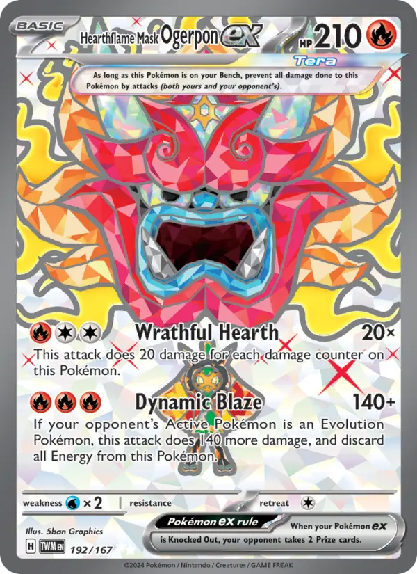 Hearthflame Mask Ogerpon ex, Pokémon card