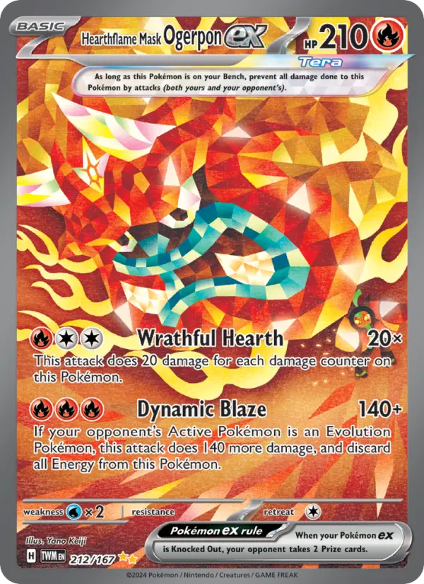 Hearthflame Mask Ogerpon ex, Pokémon card