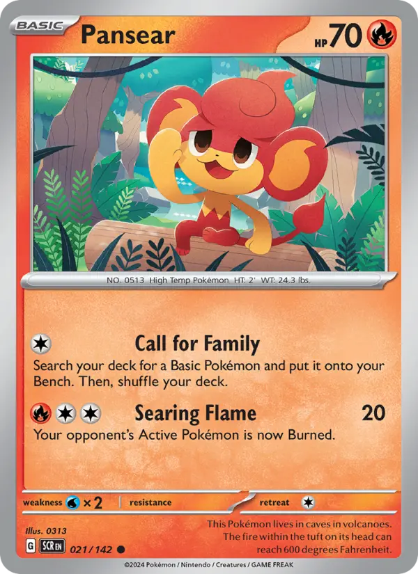 Pansear, Pokémon card