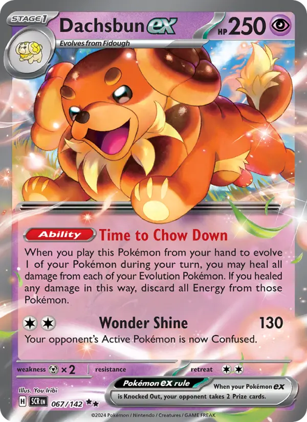 Dachsbun ex, Pokémon card