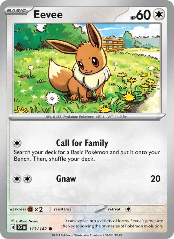 Eevee, Pokémon card