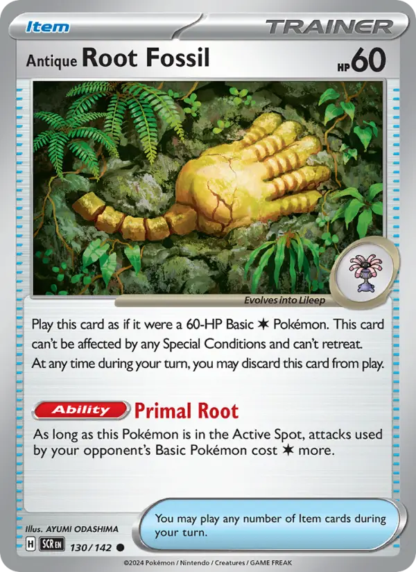 Antique Root Fossil, Pokémon card