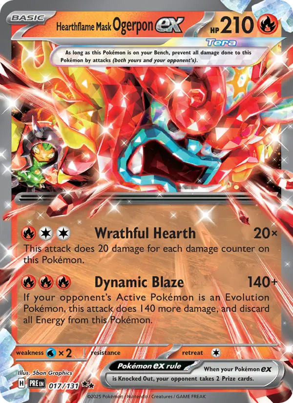 Hearthflame Mask Ogerpon ex, Pokémon card
