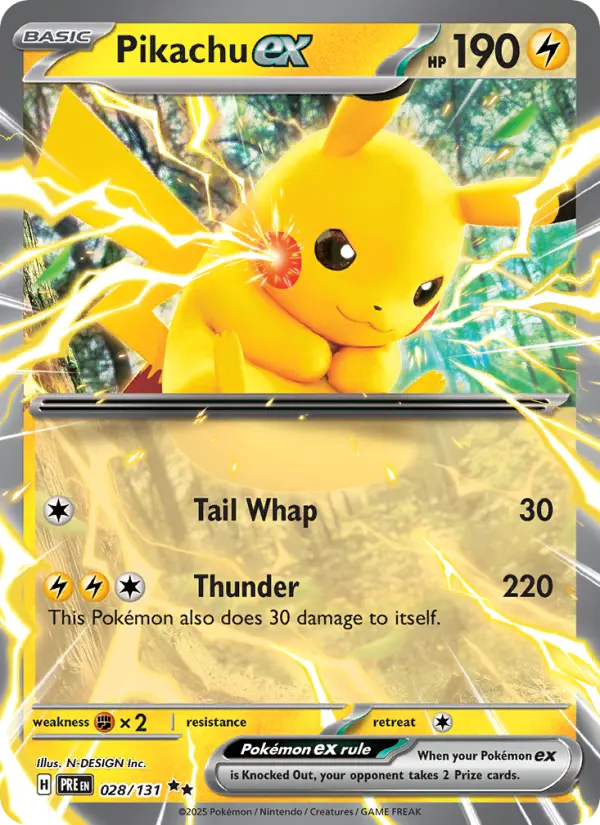 Pikachu ex, Pokémon card
