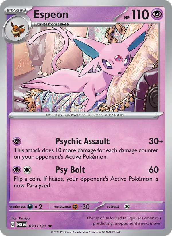 Espeon, Pokémon card